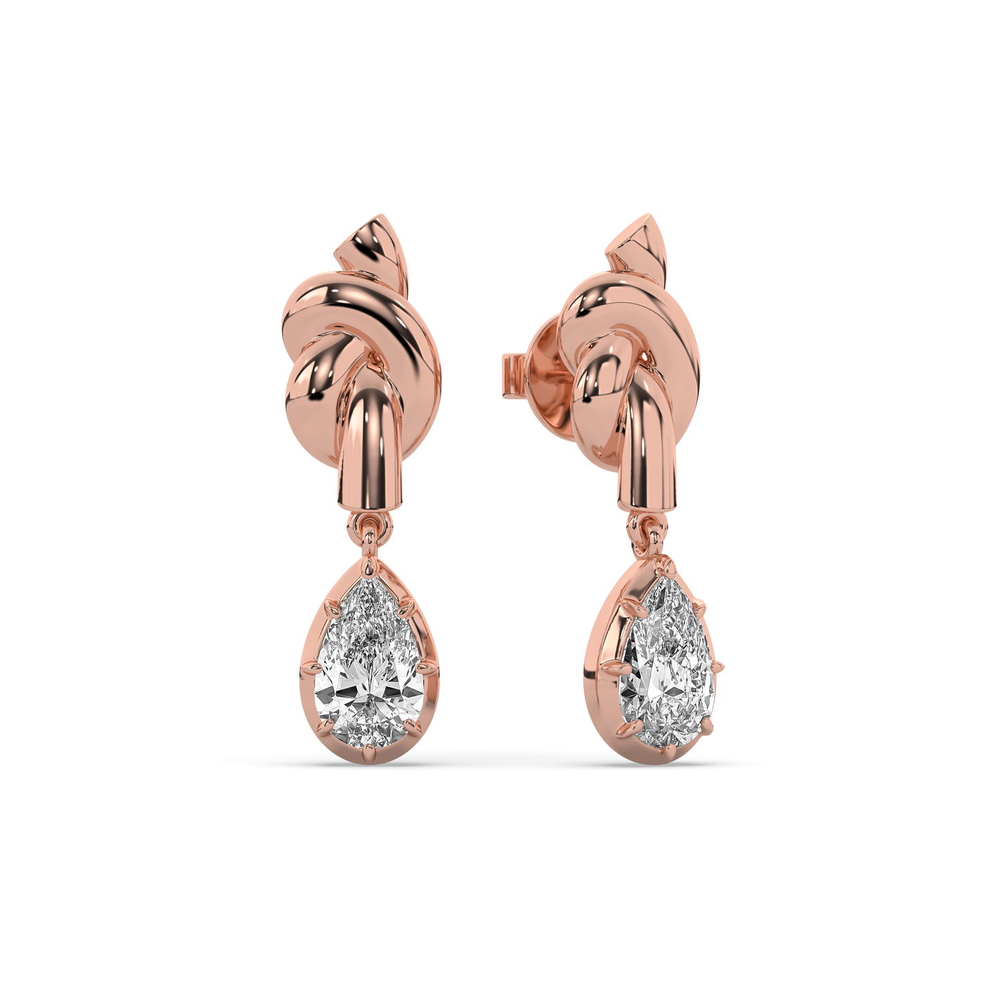 Knot Diamond Victoria Drop Earrings