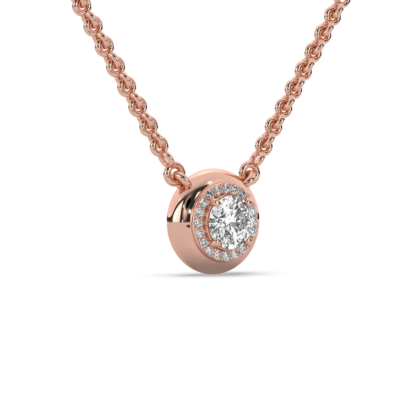Diana Diamond Halo Pendant Necklace
