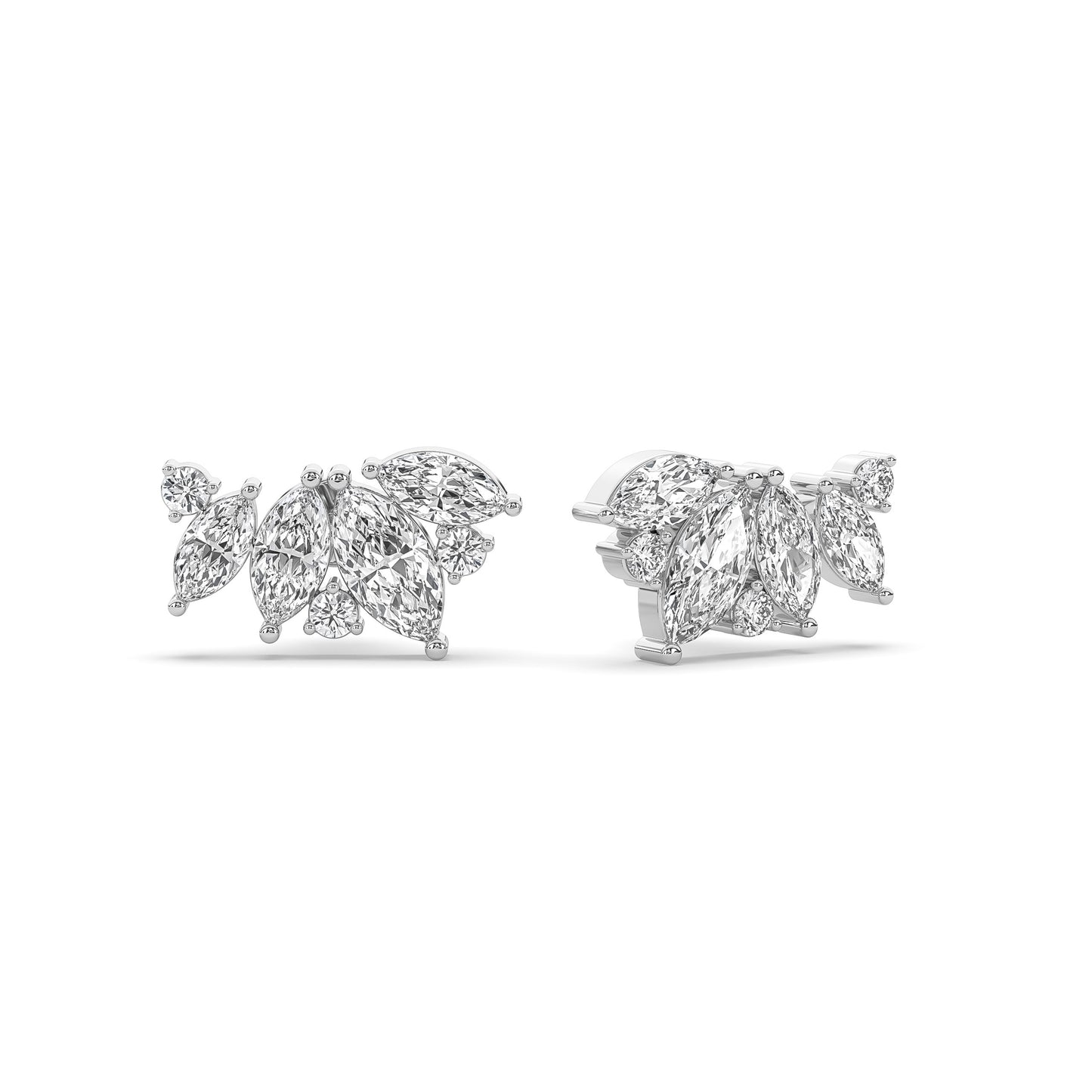Marquise Diamond Crawler Stud Earring