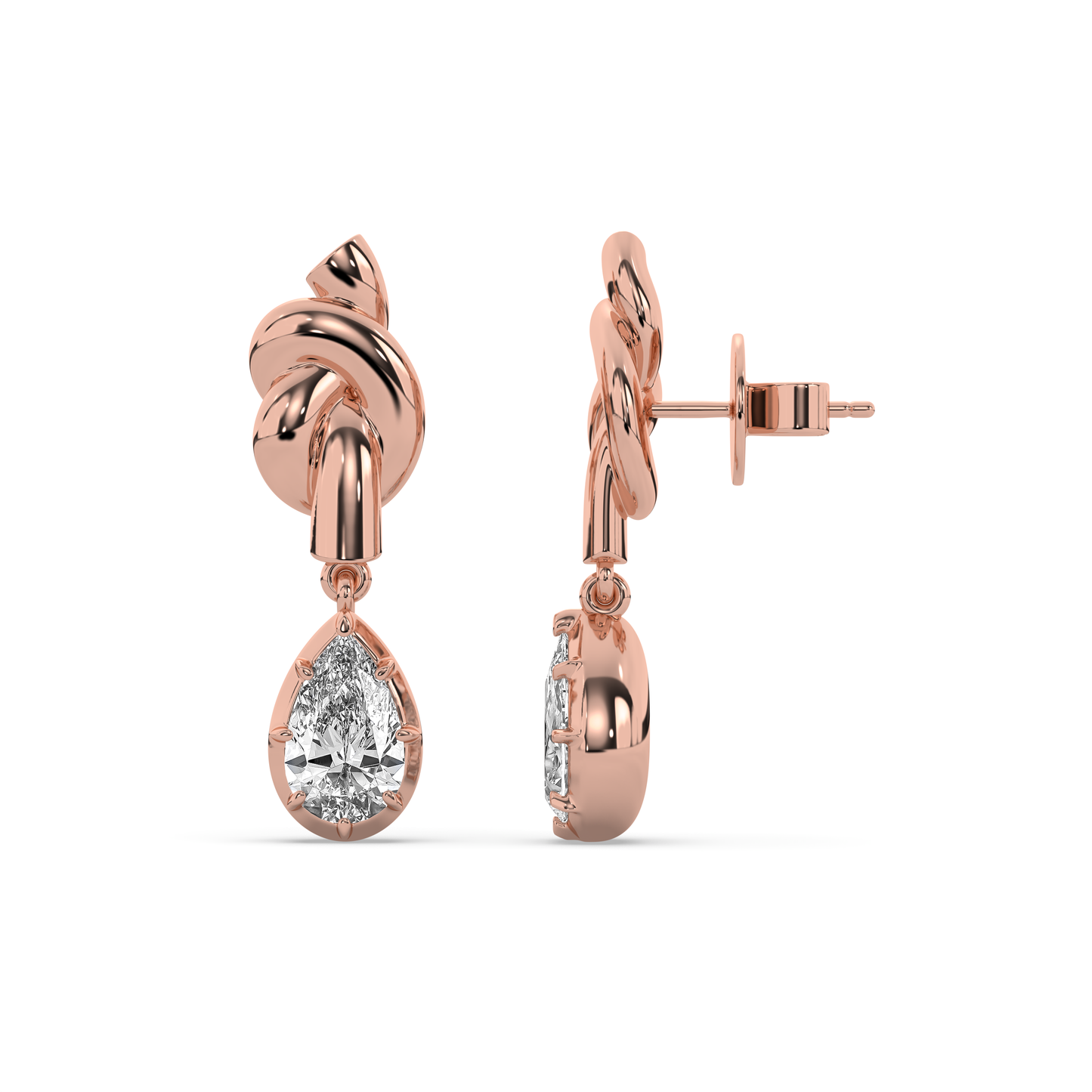 Knot Diamond Victoria Drop Earrings