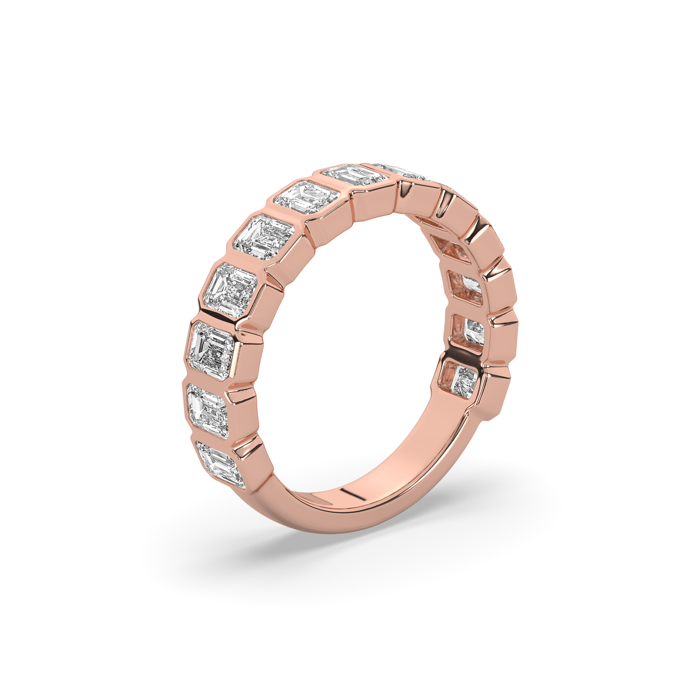 EMERALD DIAMOND BEZEL 3/4 BAND