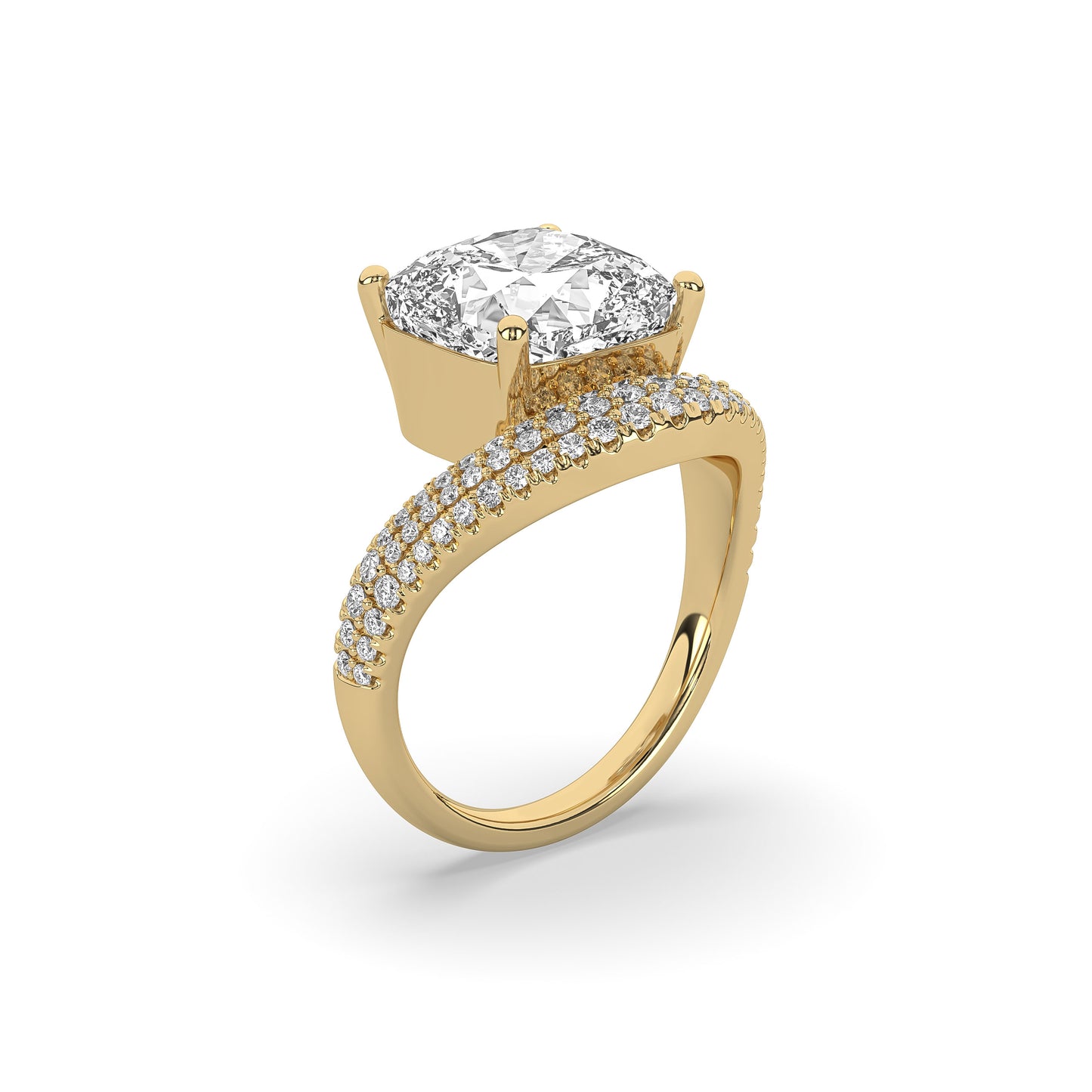 Old Mine Diamond Wave Ring