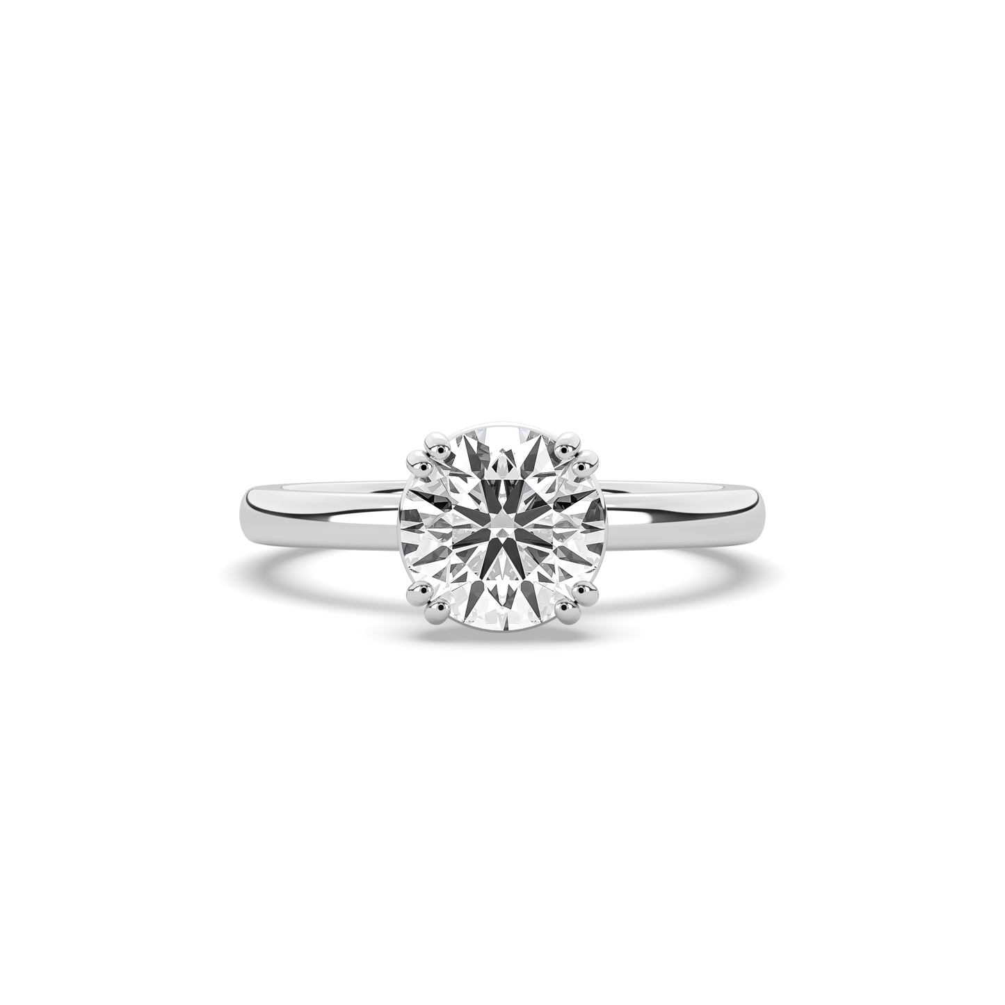 Alva Round Double Prong Solitaire Ring