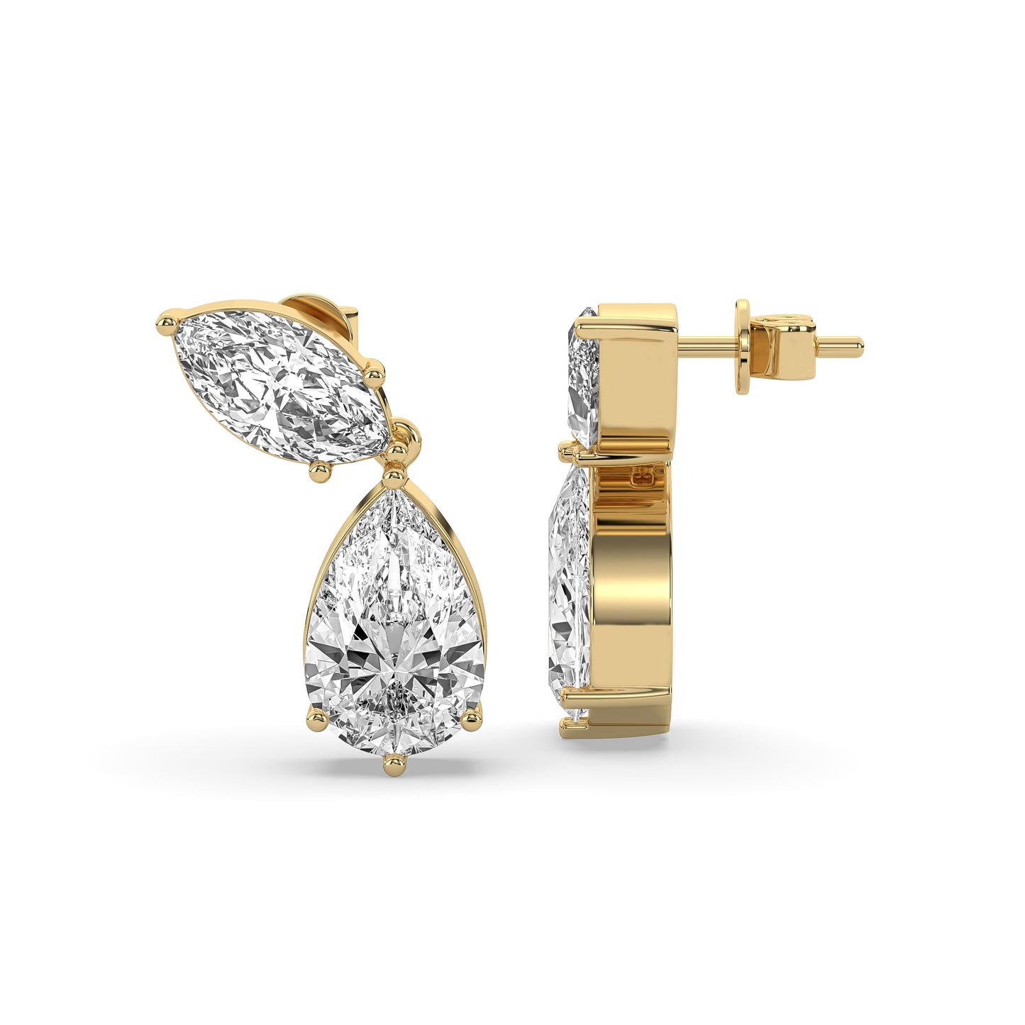Marquise & Pear Drop Stud Earrings