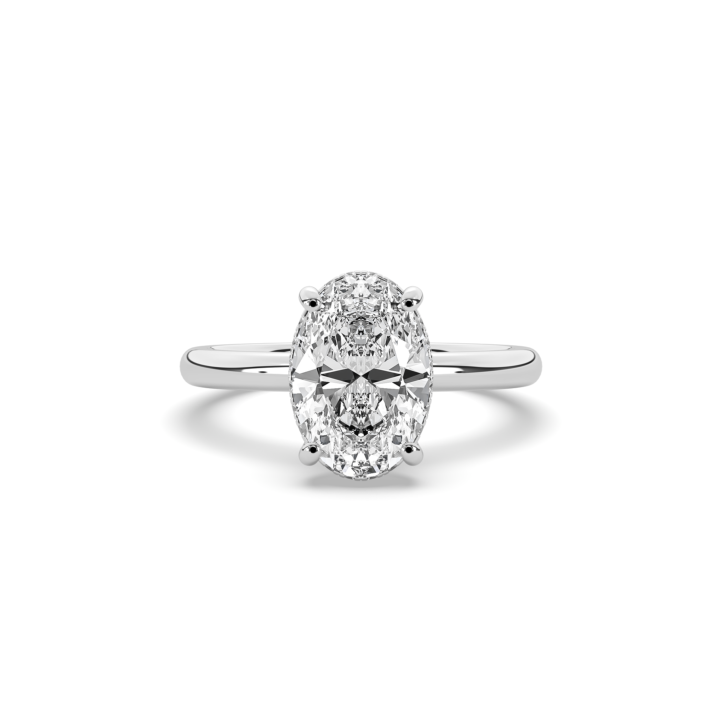 Alva Oval Diamond Hidden Halo Solitaire Ring