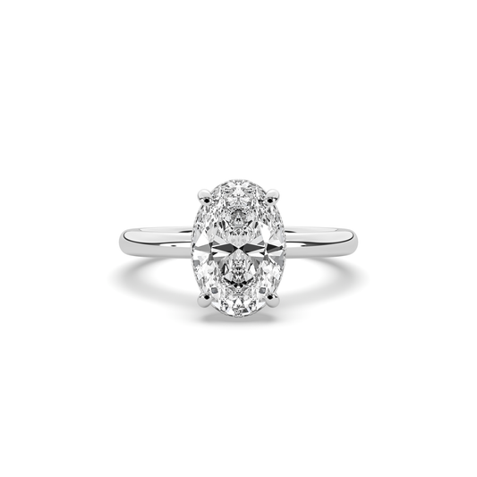Alva Oval Diamond Hidden Halo Solitaire Ring