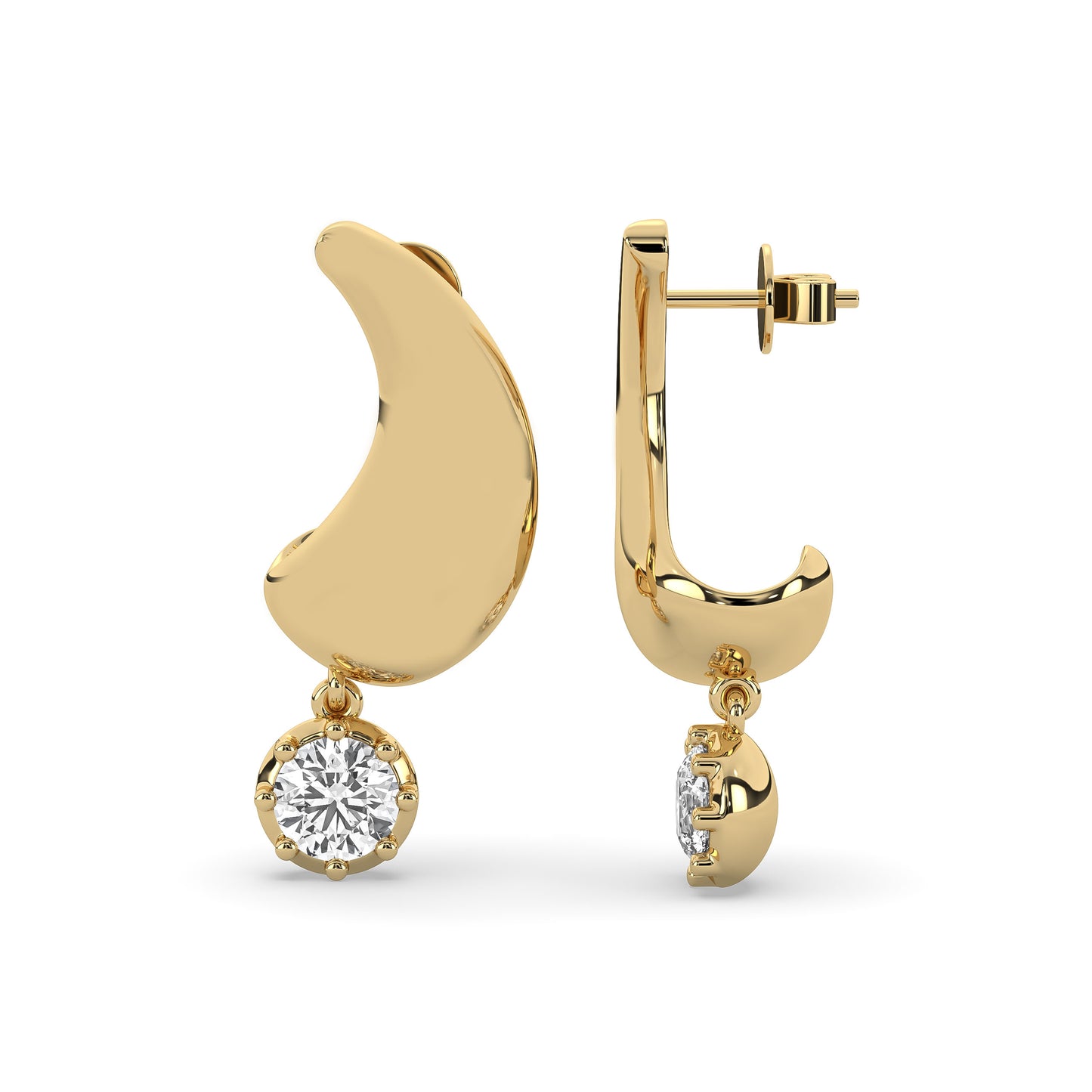 Diamond Drop Wave Earring