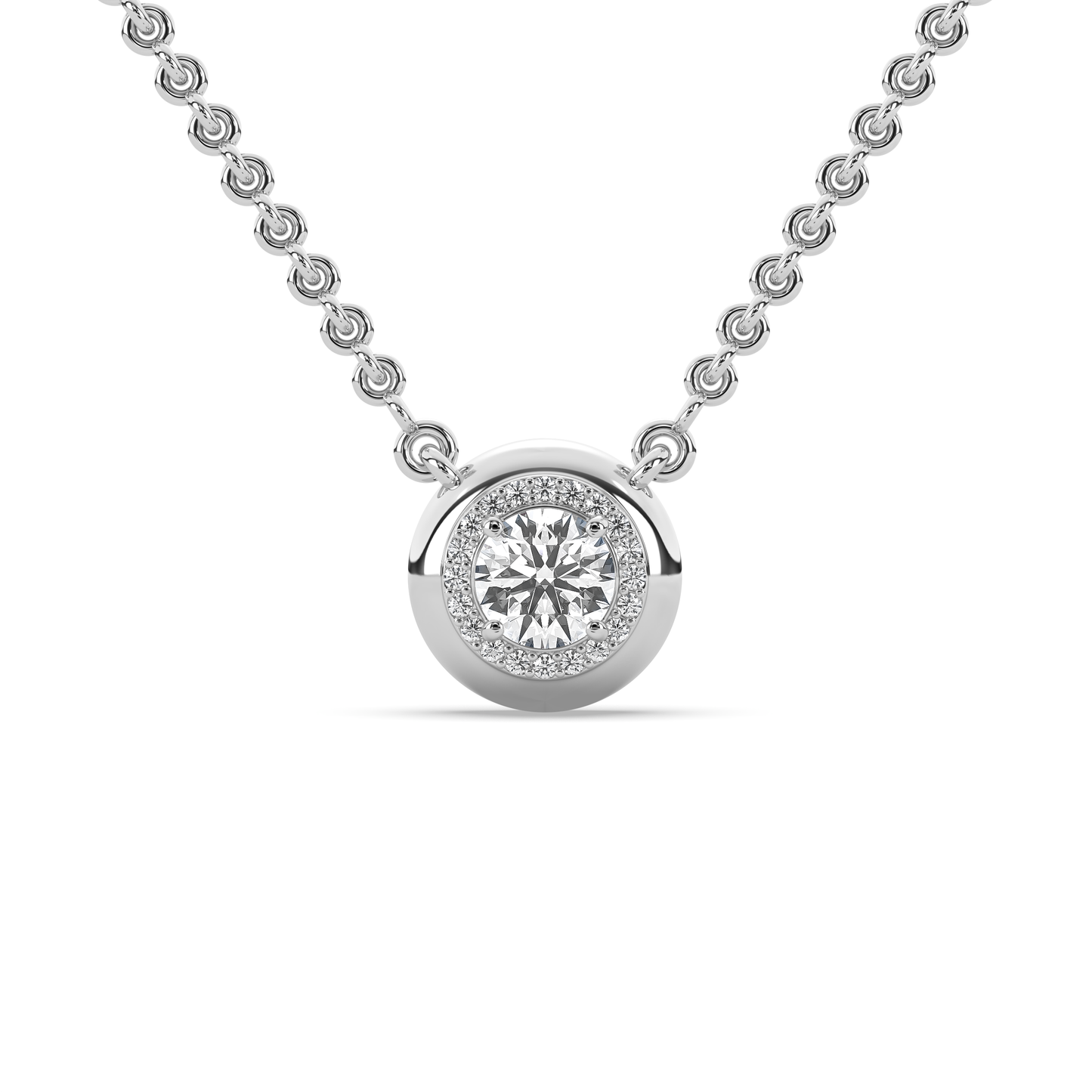 Diana Diamond Halo Pendant Necklace