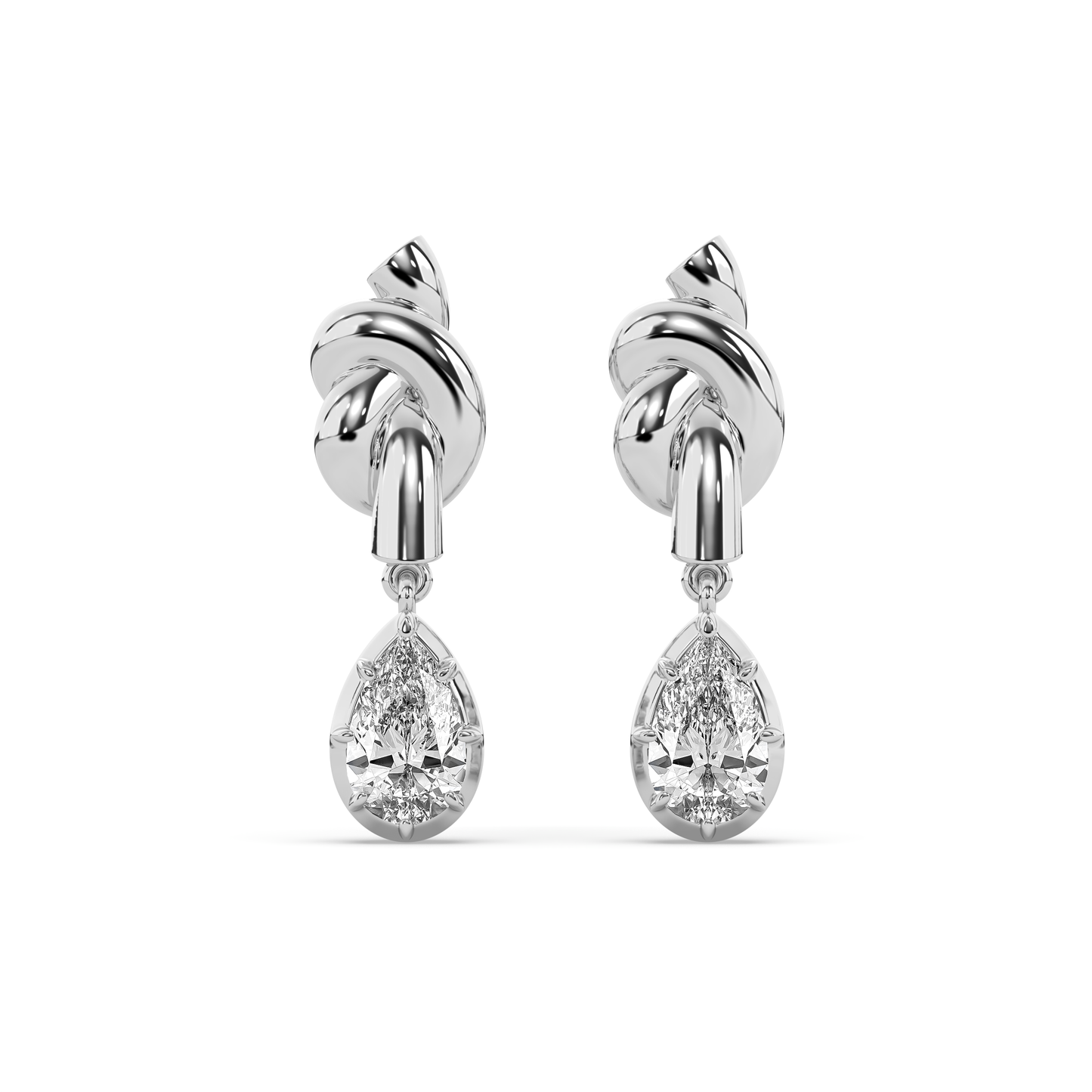 Knot Diamond Victoria Drop Earrings