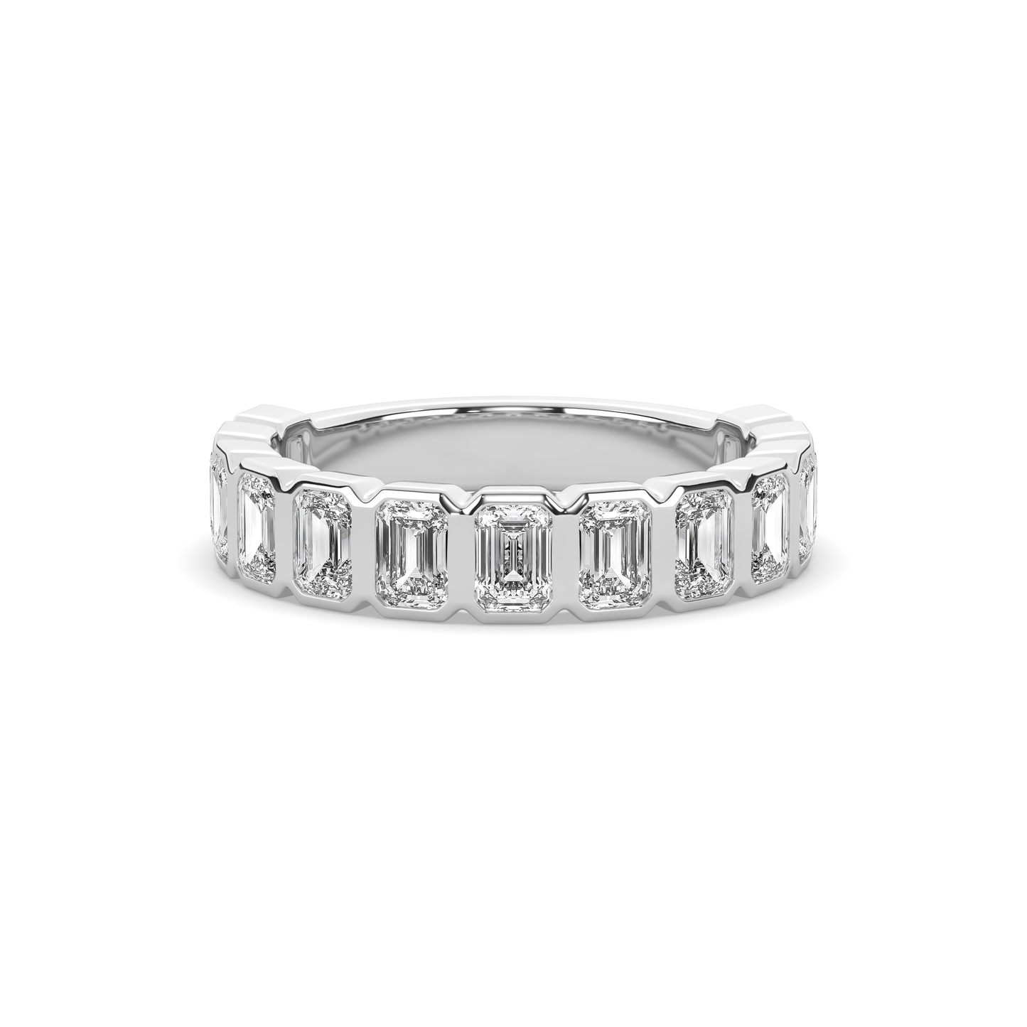 EMERALD DIAMOND BEZEL 3/4 BAND