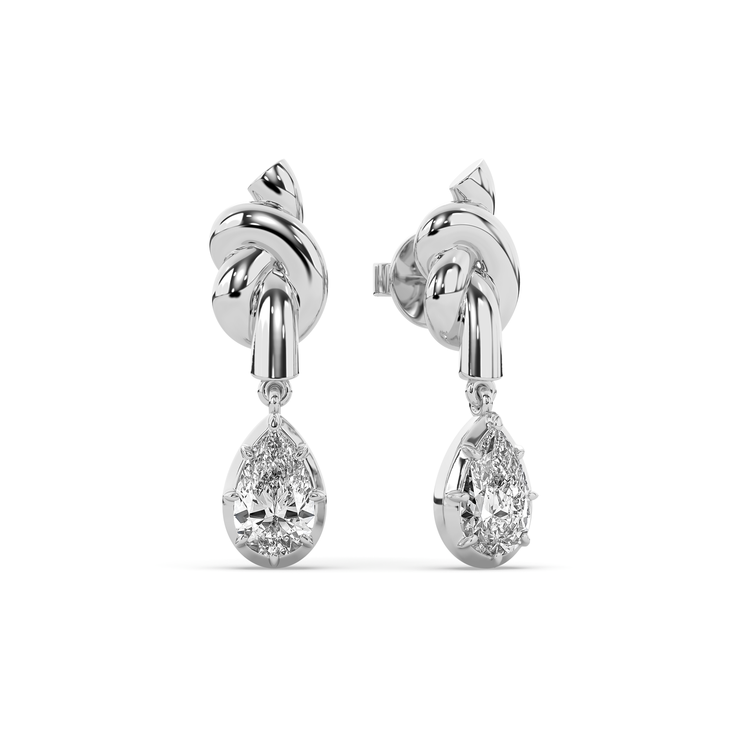 Knot Diamond Victoria Drop Earrings