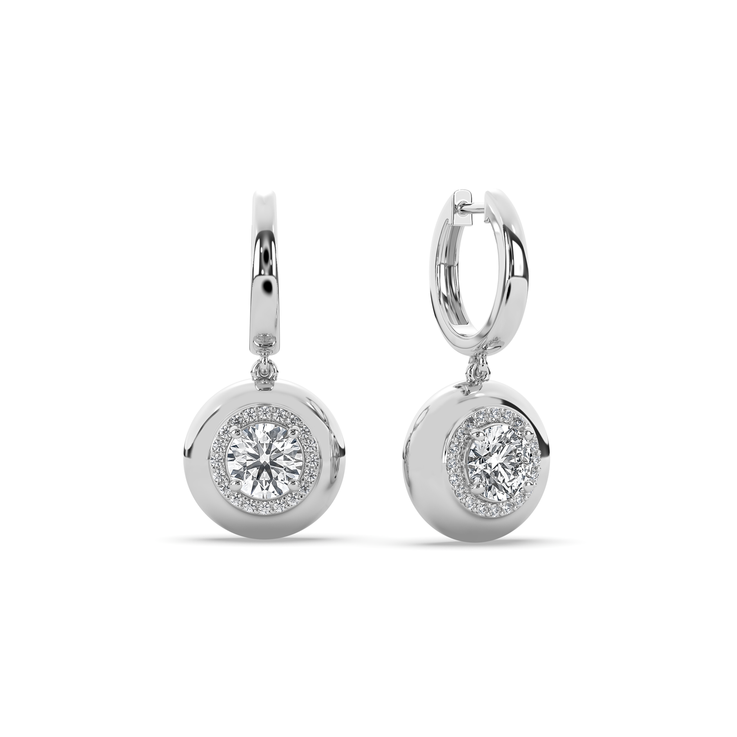 Diamond Drop Diana Huggie Earrings