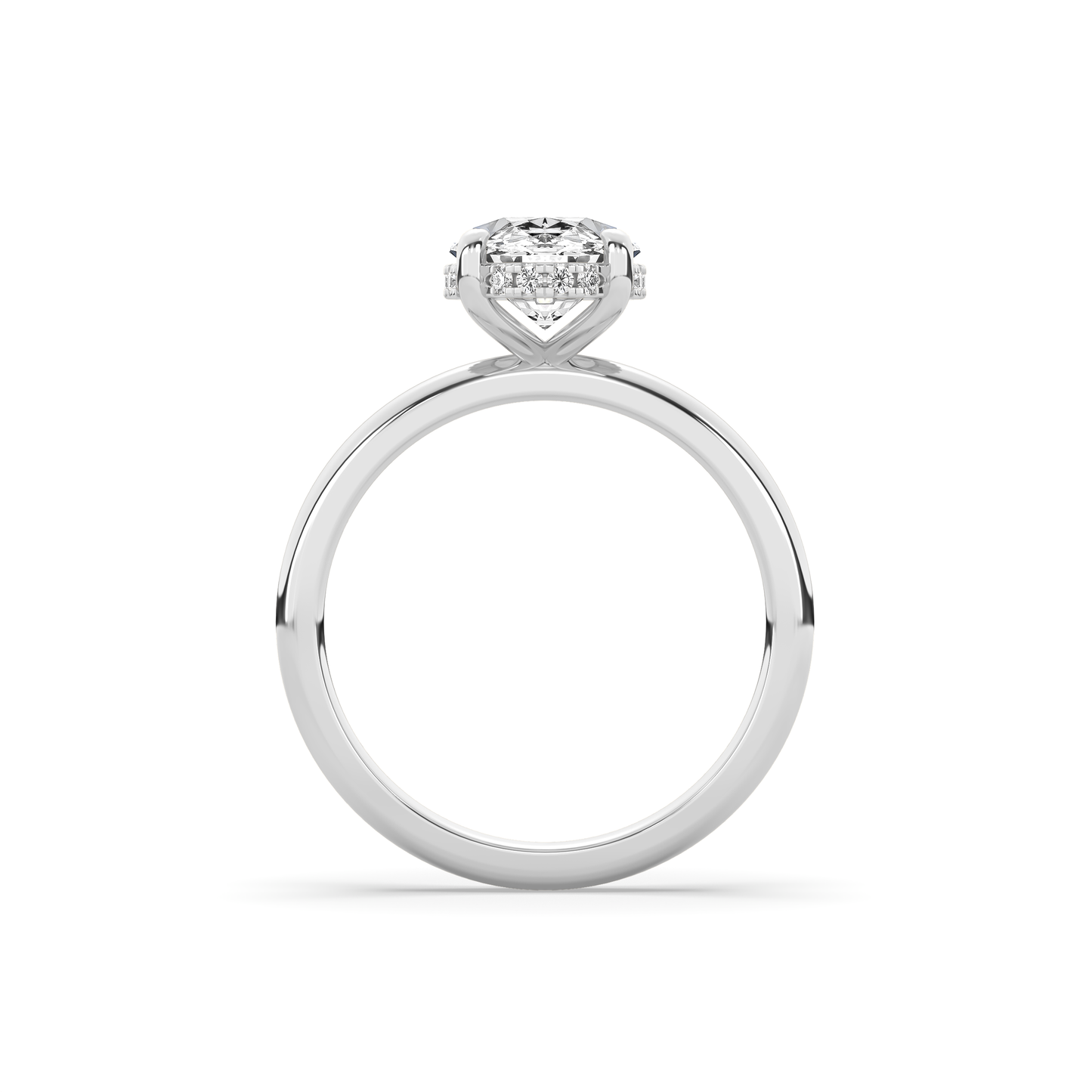Alva Oval Diamond Hidden Halo Solitaire Ring