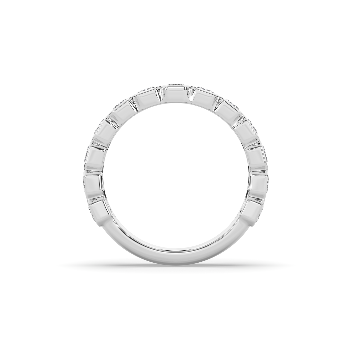 EMERALD DIAMOND BEZEL 3/4 BAND