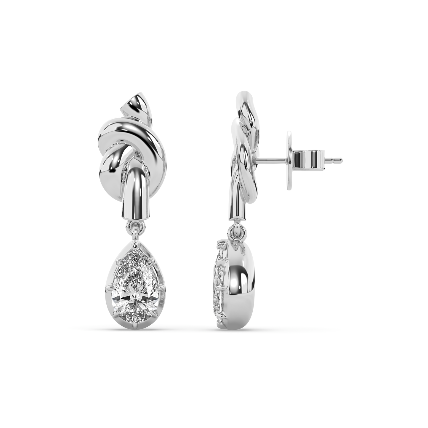 Knot Diamond Victoria Drop Earrings