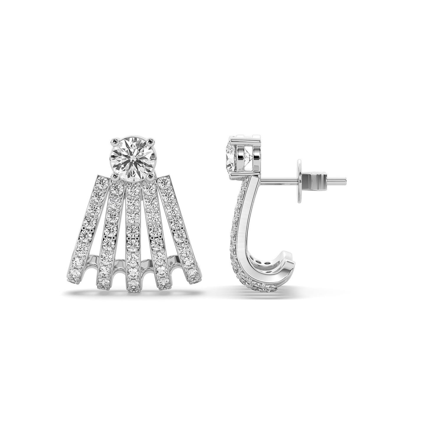 Diamond Top Multi Huggie Earring