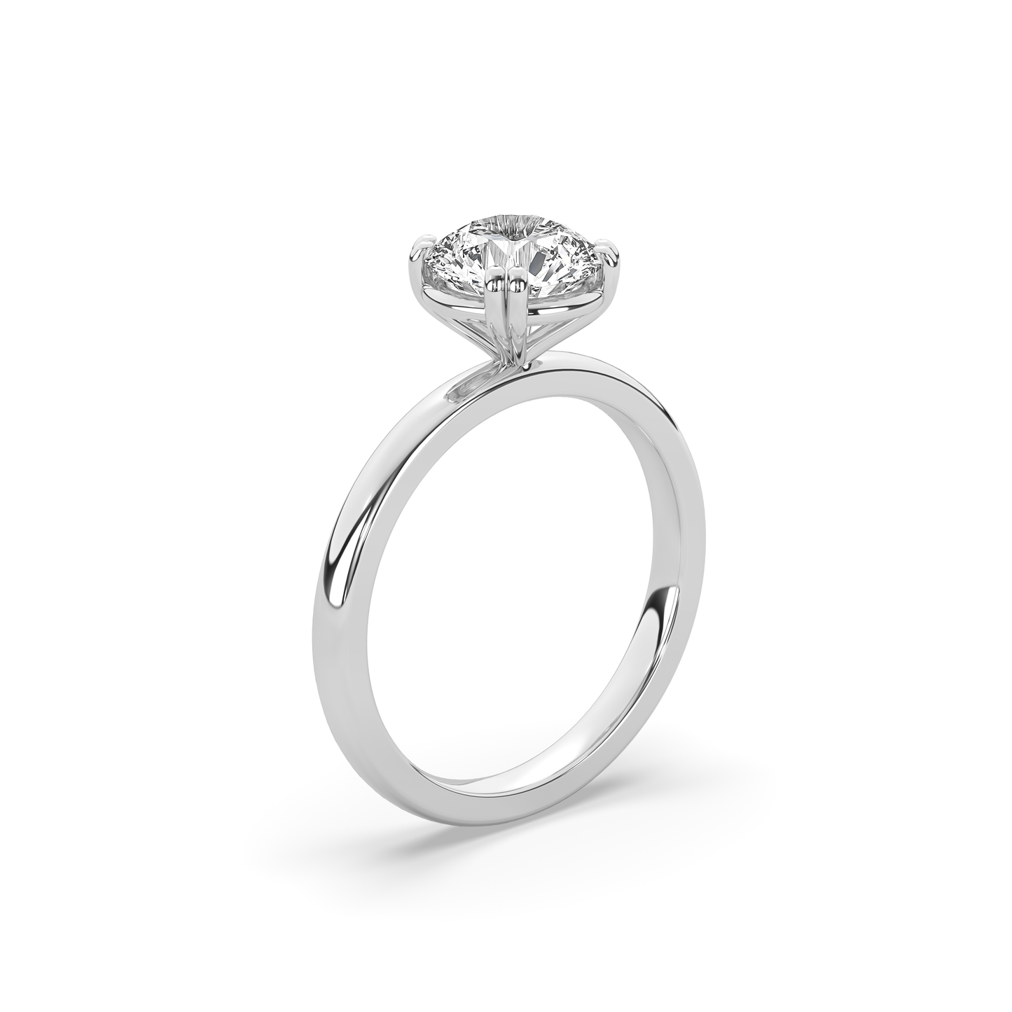 Alva Round Double Prong Solitaire Ring
