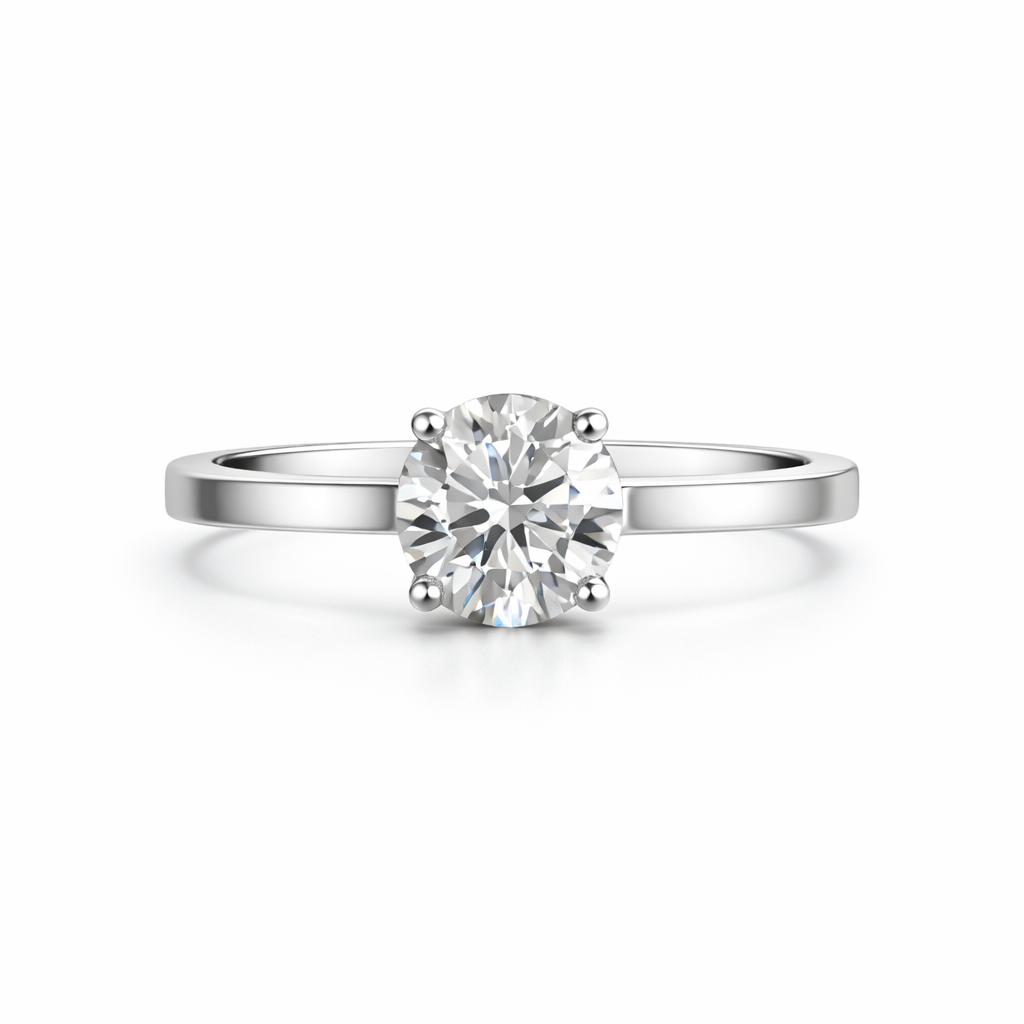 Alva Round Cathedral Engagement Ring