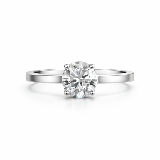 Alva Round Cathedral Engagement Ring