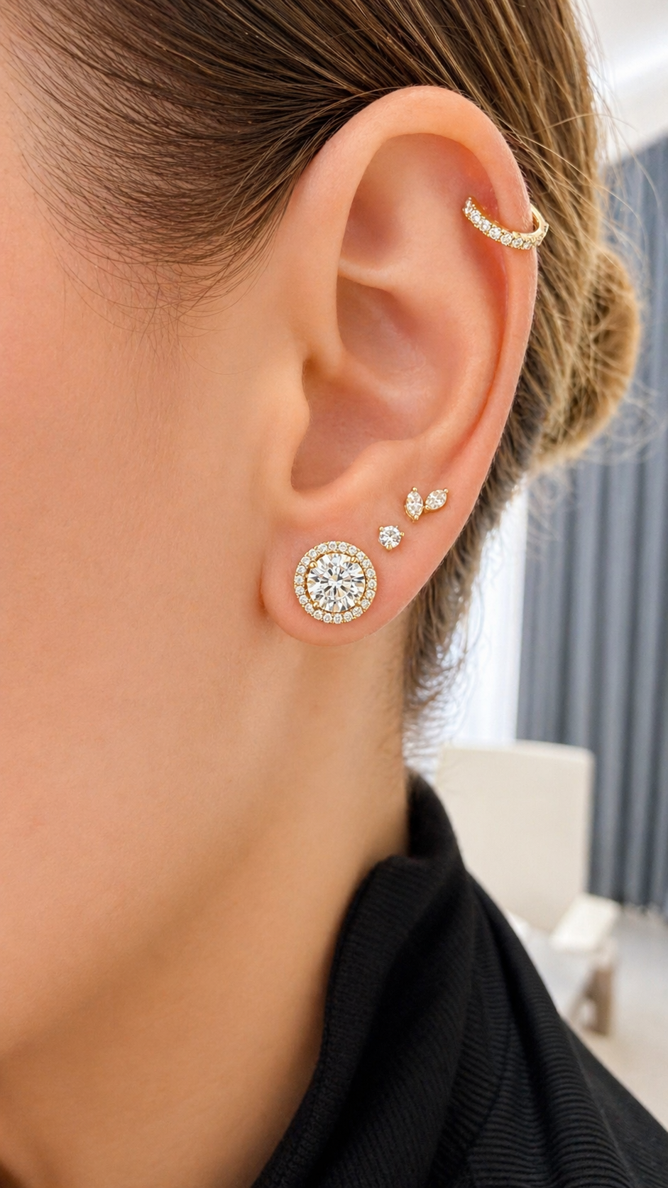 Alva Signature Diamond Halo Studs