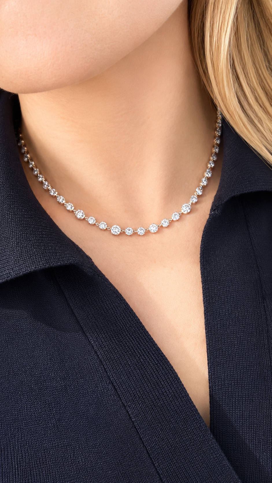 Graduated Diamond Tennis Necklace