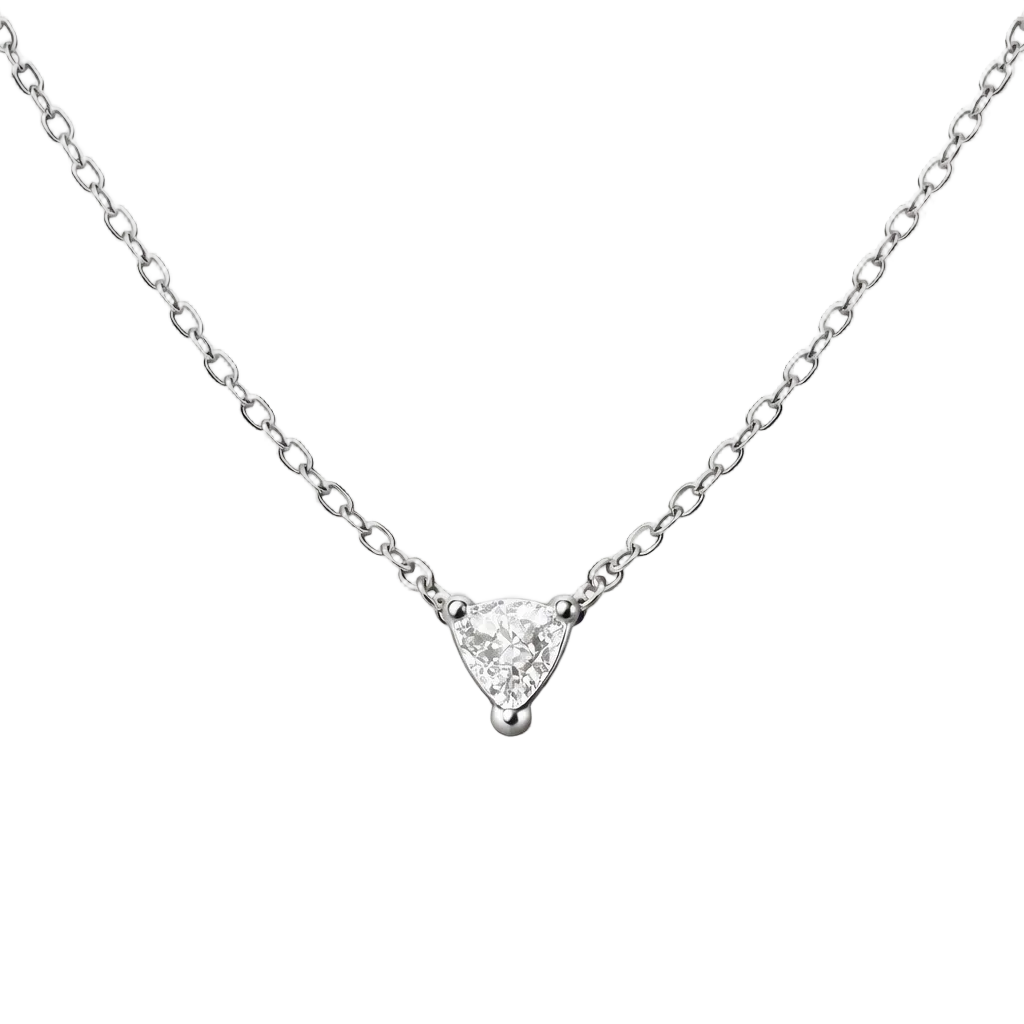 Trillion Cut Diamond Solitaire Necklace