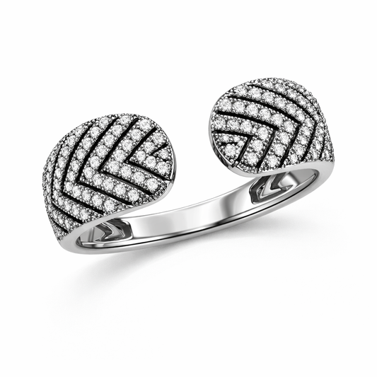 DRD Diamond & Black Rhodium Open Ring
