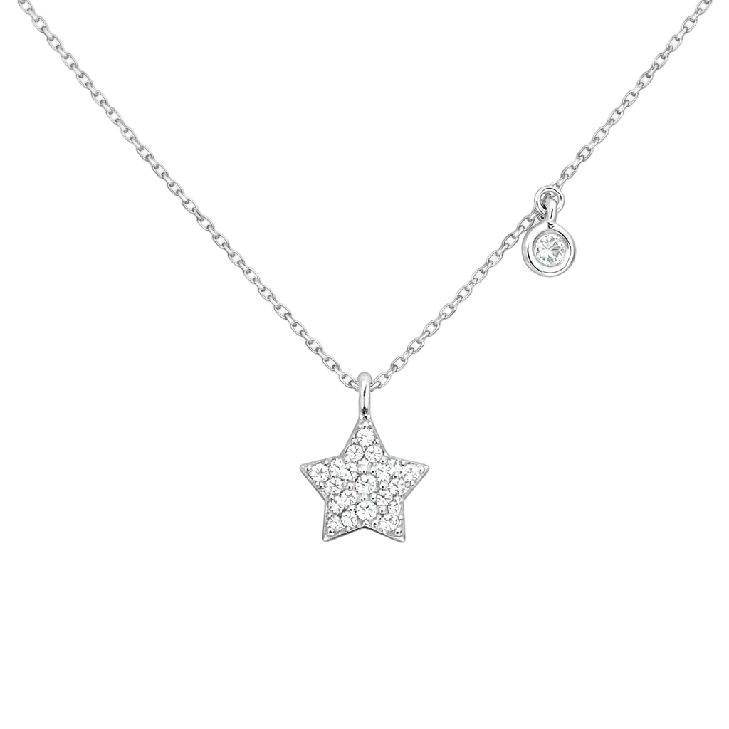Diamond Star & Bezel Necklace