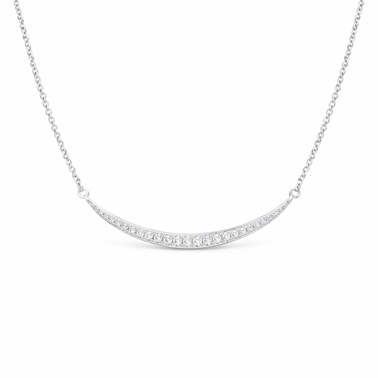 EF-Collection Diamond Curved Bar Necklace