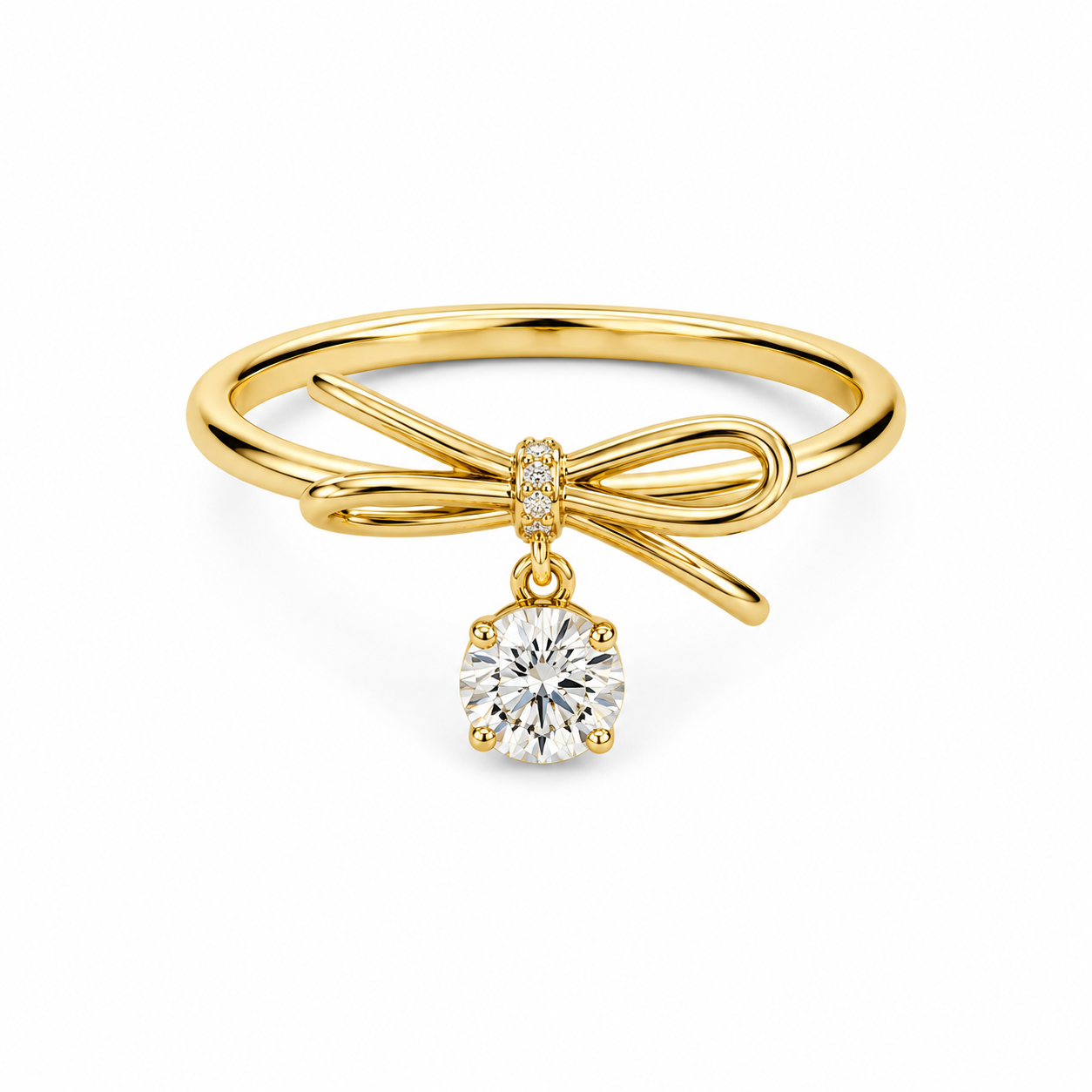 Diamond Bow Signet Ring