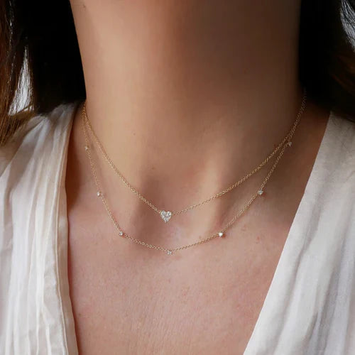 EF-Collection 7 Prong Set Diamond Necklace
