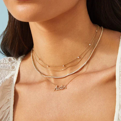 EF-Collection 7 Prong Set Diamond Necklace