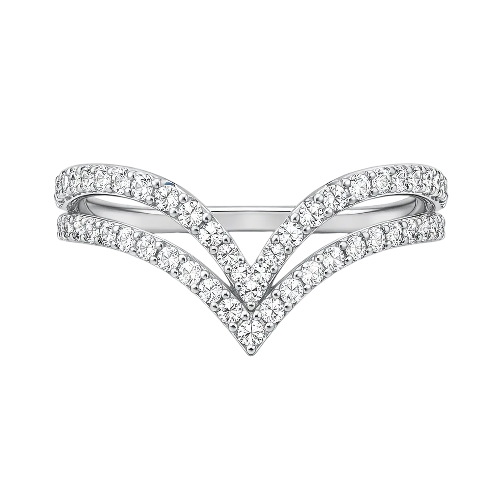 Double V Diamond Cocktail Ring