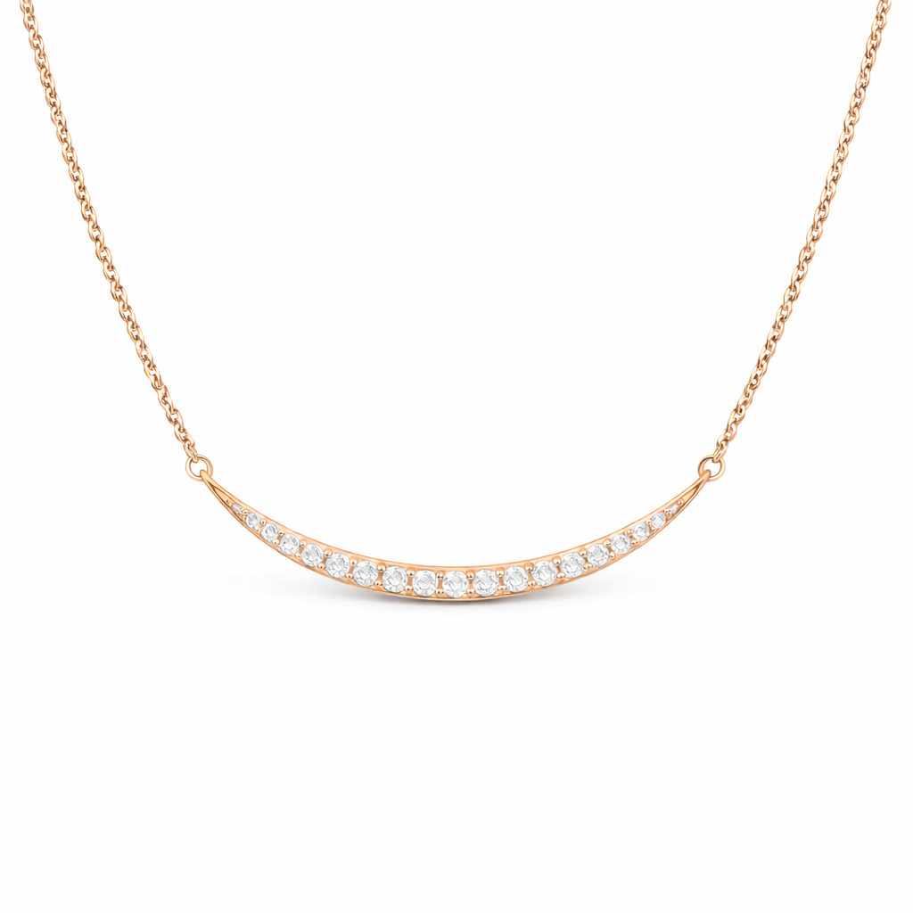 Diamond Curved Bar Necklace
