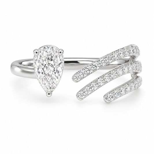 Pear Diamond Open Ring