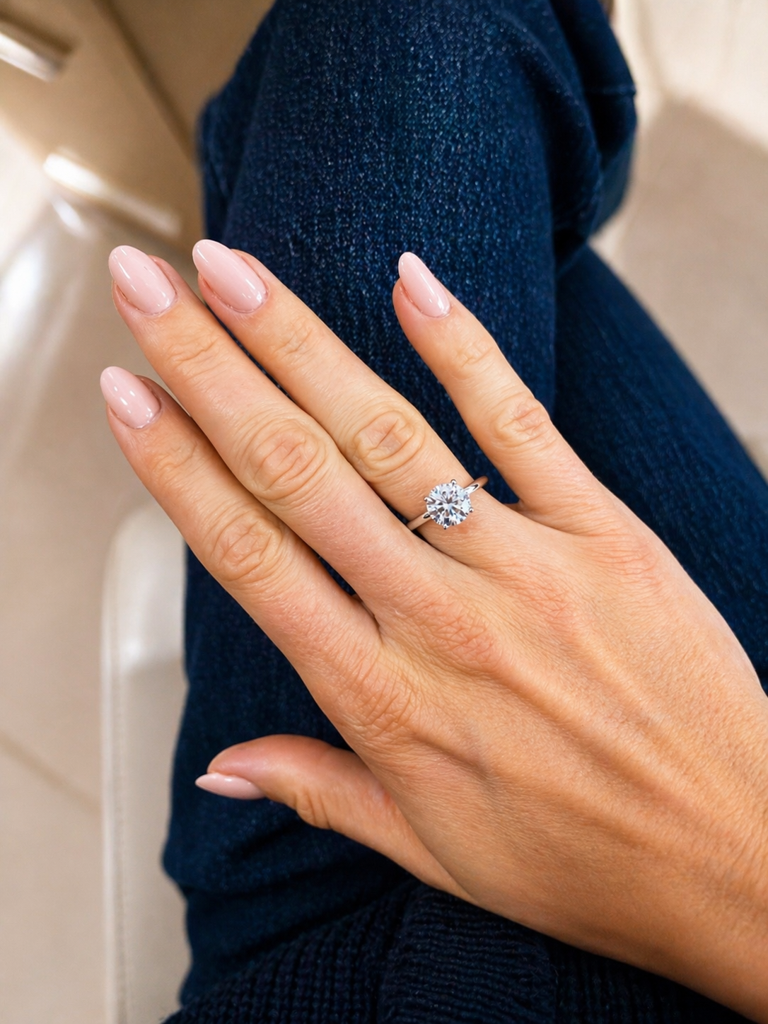 Martini Diamond Solitaire Ring