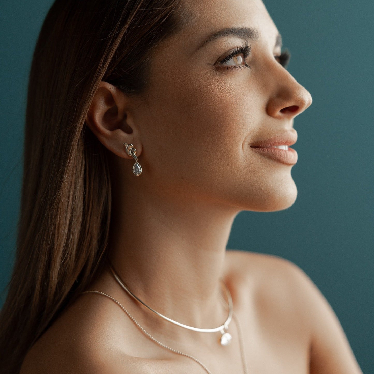 Knot Diamond Victoria Drop Earrings