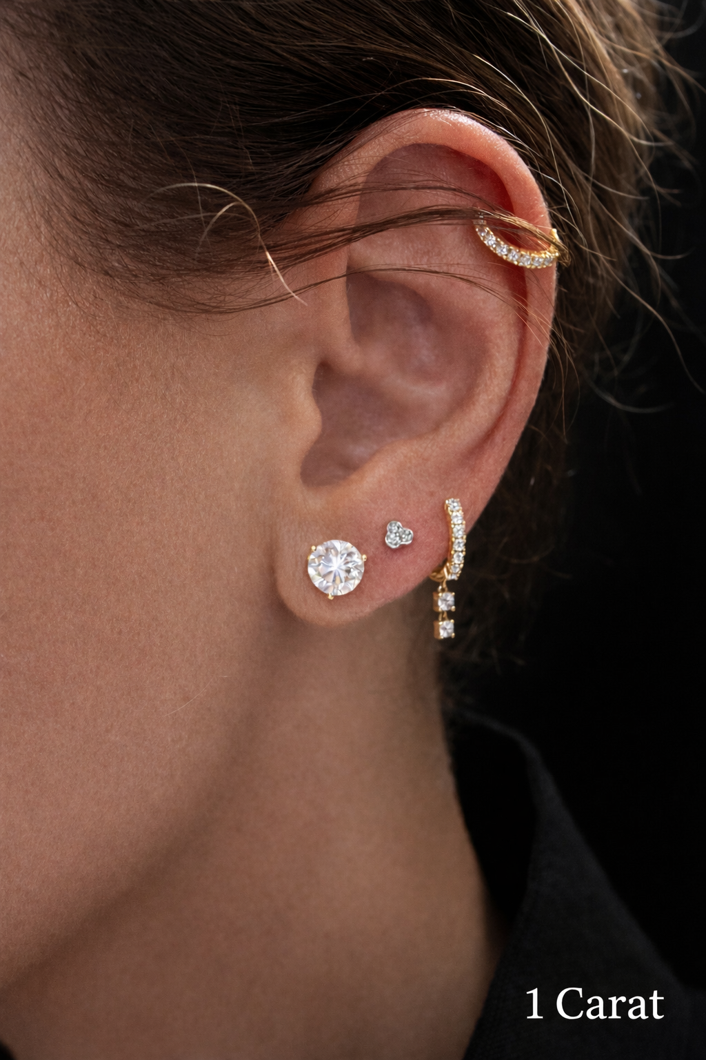 Kelly Round Diamond Solitaire Stud Earrings (1 Carat Each)