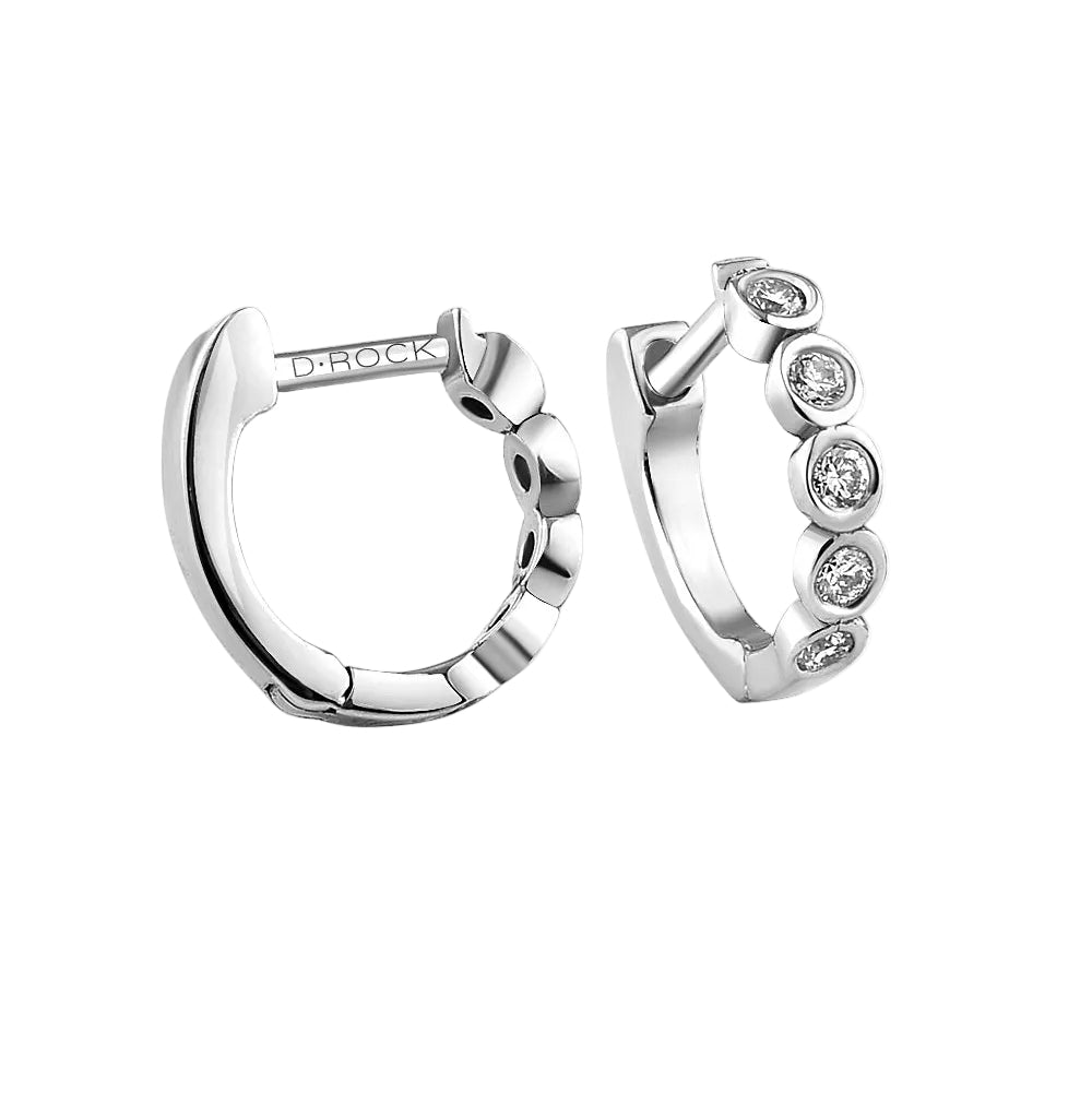 Diamond Bezel Mini Huggies