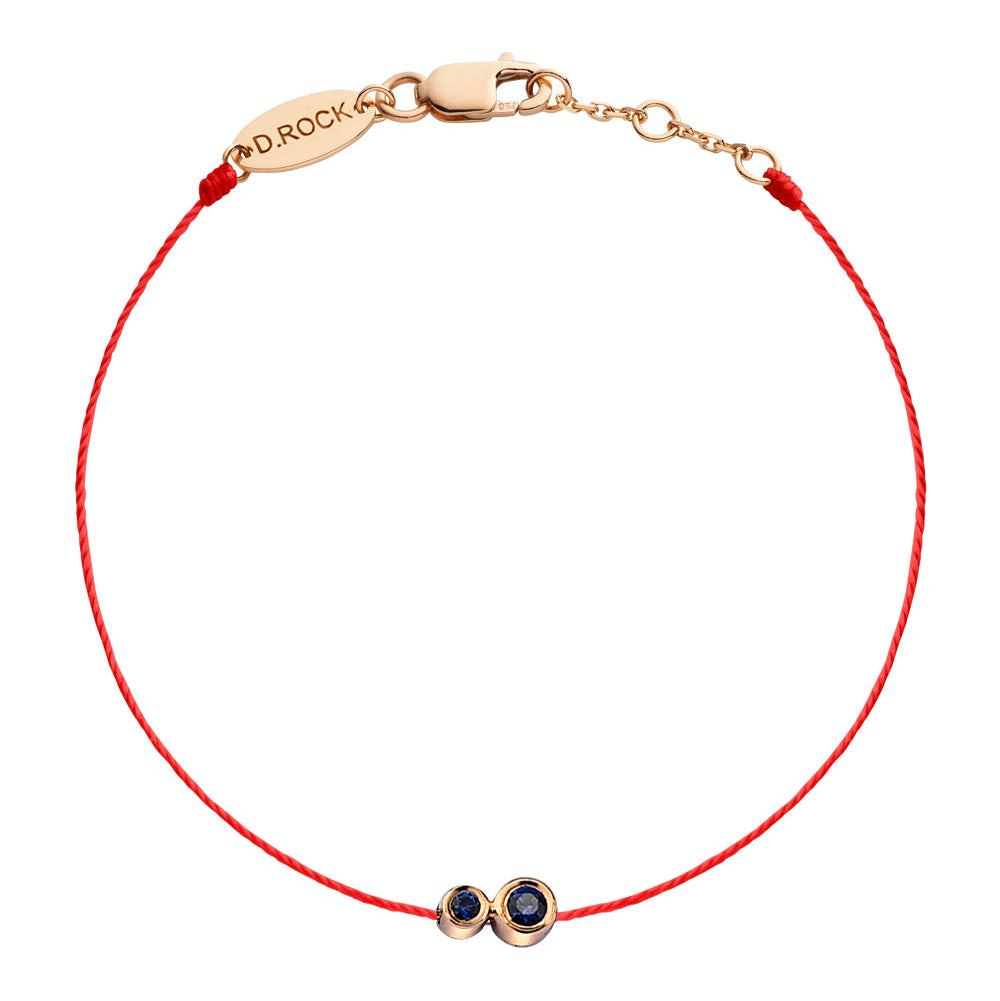 I AM Double Bezel Blue Sapphire Cord Bracelet