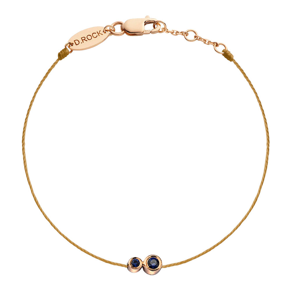 I AM Double Bezel Blue Sapphire Cord Bracelet