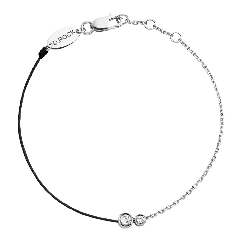 I Am Double Diamond Bezel Half Chain Bracelet