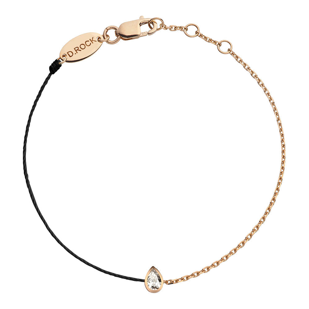 I AM Pear Bezel Half Chain Bracelet