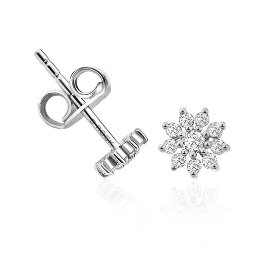 Diamond Mini Flower Stud Earring