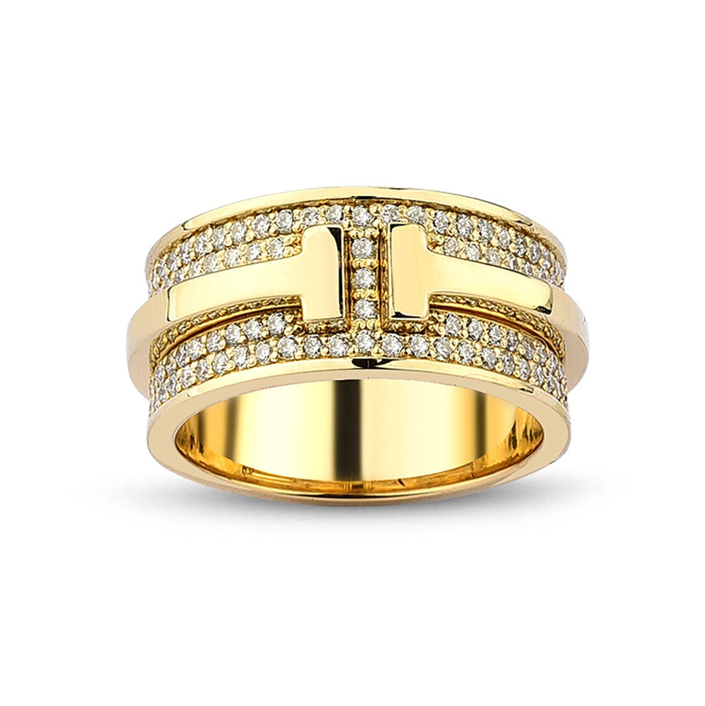 Double T Diamond Pavé Ring