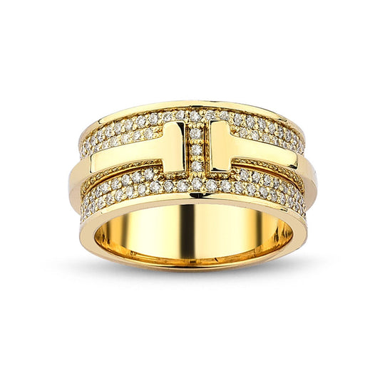 Double T Diamond Pavé Ring