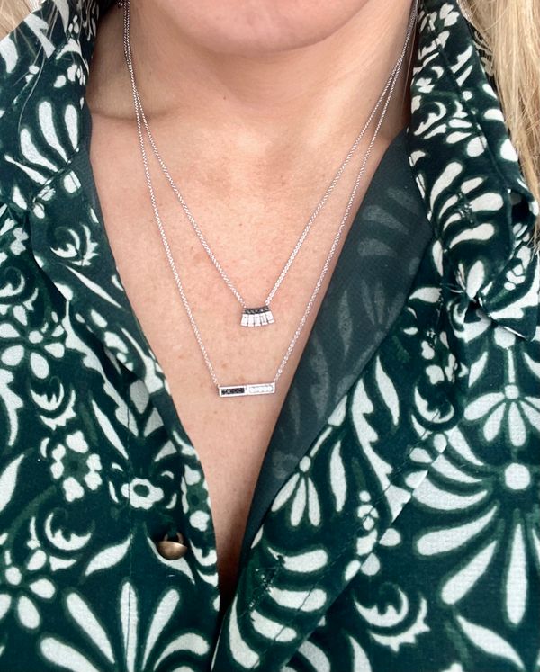DRD Aria Selene Bar Black Diamond Necklace