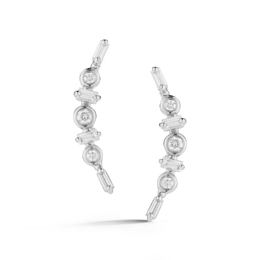 DRD Sadie Pearl Diamond Crawler Earrings