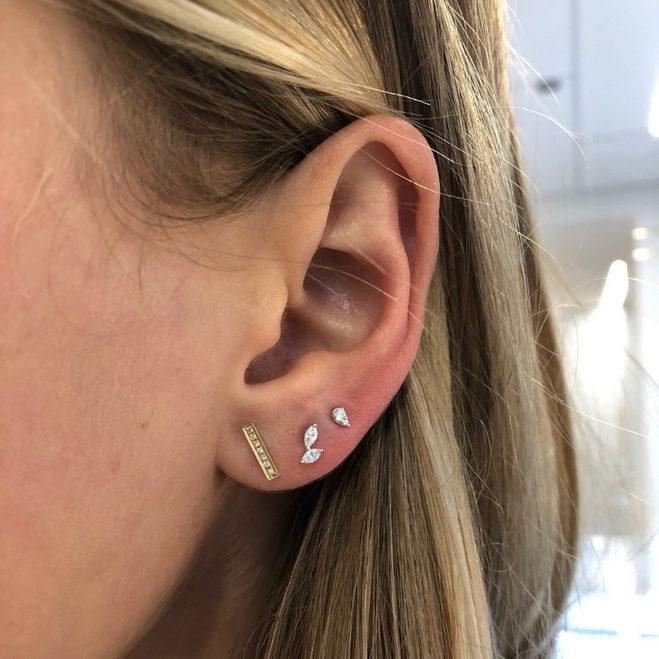 DRD Diamond Mini Teardrop Stud Earring