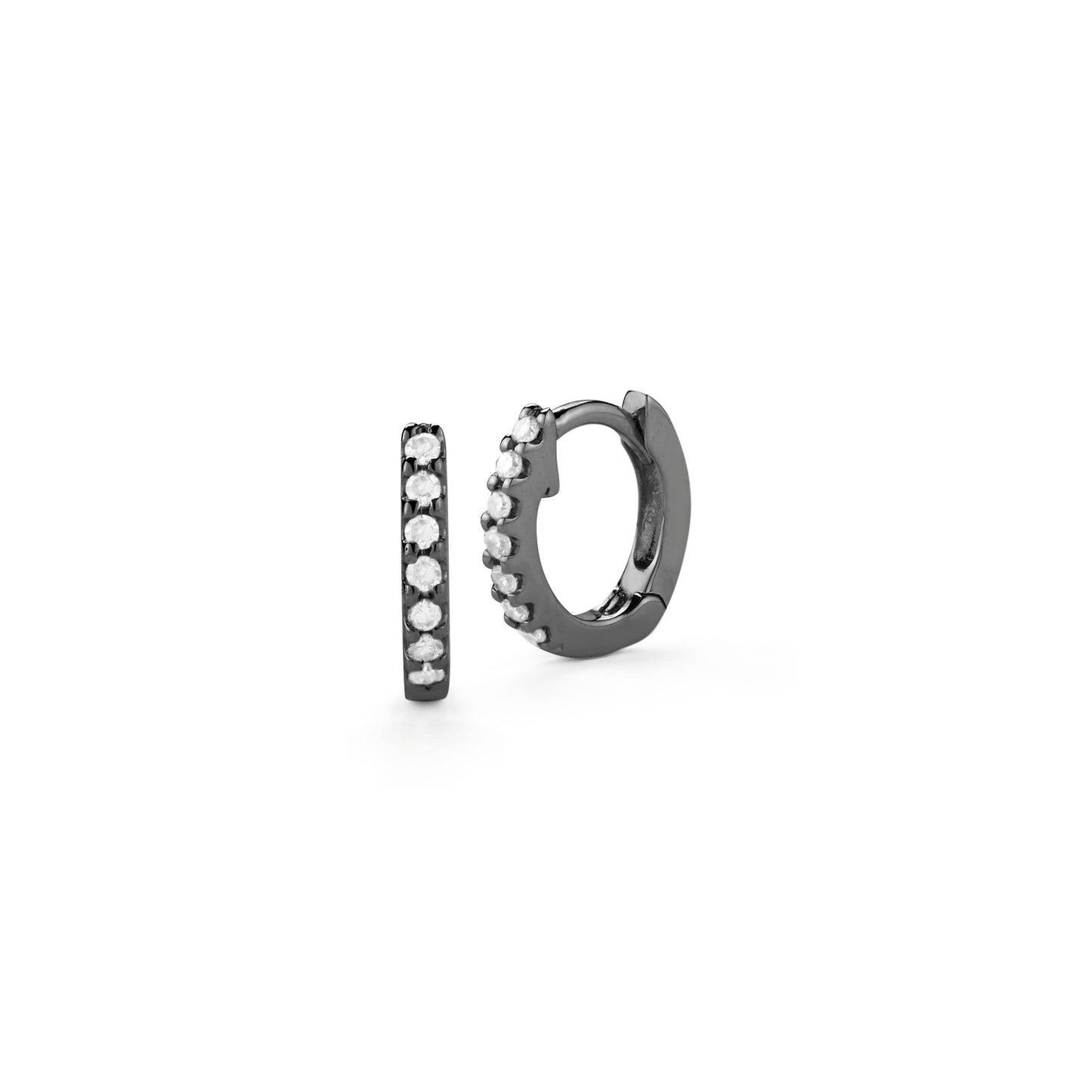 DRD Diamond & Black Rhodium Mini Huggie